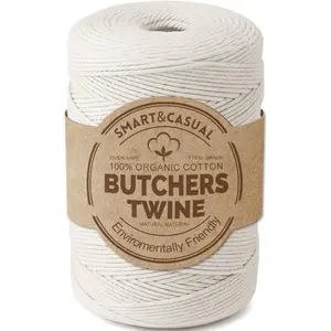 700 Feet 100% Cotton Butcher Twine String 2mm Food-Grade Cooking Twine for Kitchen Roasting Turkey Sausage Meat Prep Baking Crafts Crocheting Gift Wrapping Gardening