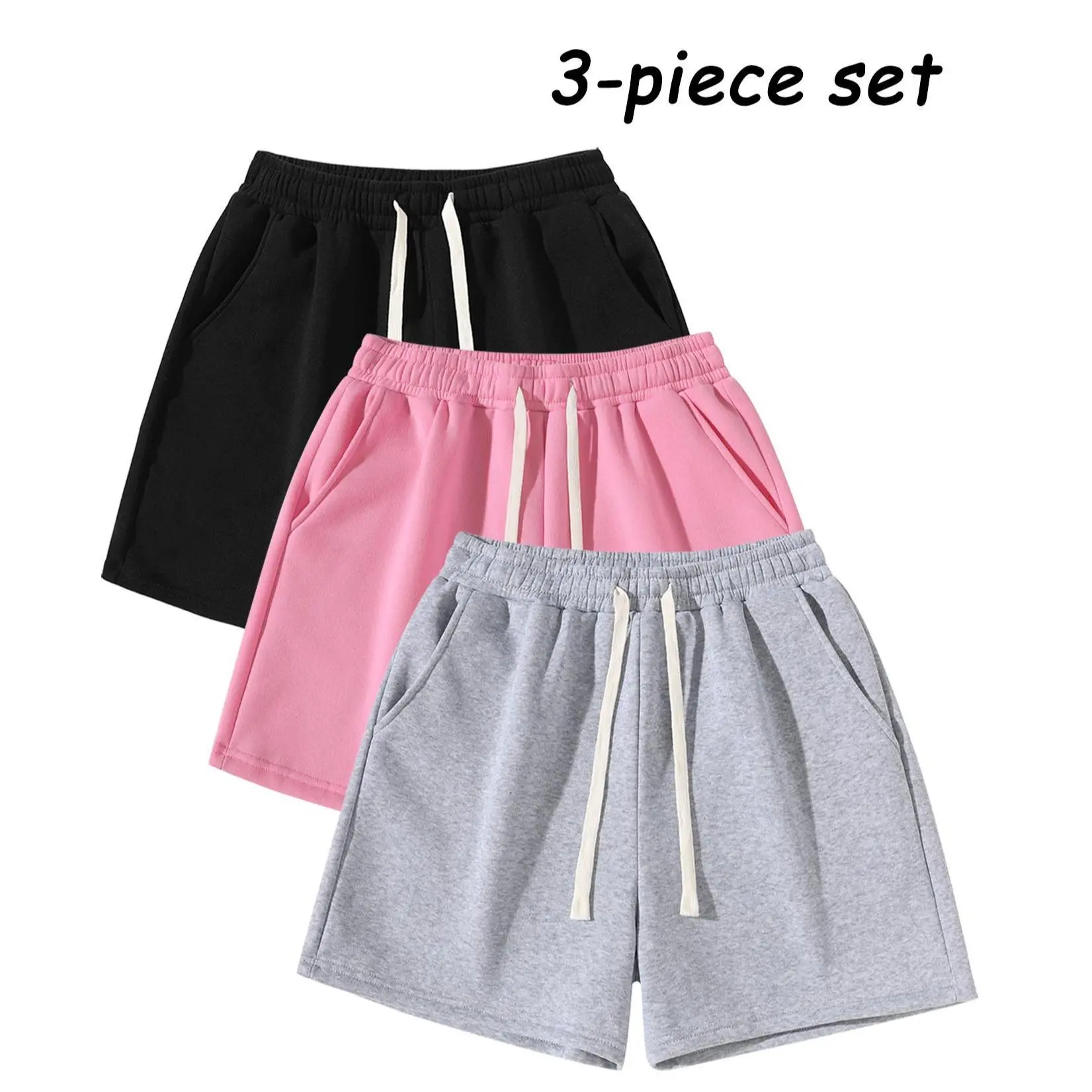 Men’s Solid-Color Loose Straight-Leg Drawstring Waist Shorts, Lightweight Knit Minimalist Unisex Basic Athletic Bottoms, Plain Beach Shorts for Daily Wear, Summer Outdoor Use, Lightweight Athletic Shorts tiktokshopspringglowup