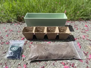Window Planter Starter Kit with Plastic Container, Includes soil and insert to start growing instantly.