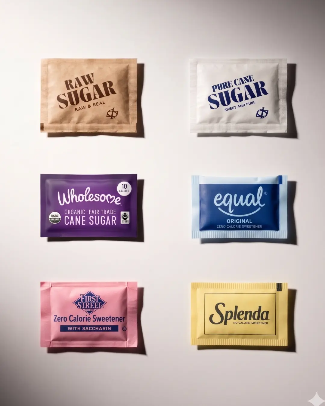 TRIONI Individually Wrapped Sugar and Sweetener Packet Assortment Set - 291 or 422 Count Artificial Flavor Sugar Mix Variety Packs