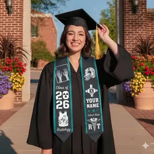Puerto Rican Graduation Stole Personalized Name School, Class of 2026 Boricua Flag Sash, Unique Senior Gift for Ceremony Outfit