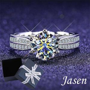 【Spring Festival Valentine's Day Gift】Open ring women 2 Carat Women's Luxurious Starlight Double Row Six-Claw Wedding Ring, Adjustable Ring, Exquisite Boxed Cubic Zirconia Rings Marquise Cut Ring Mother's Day gift