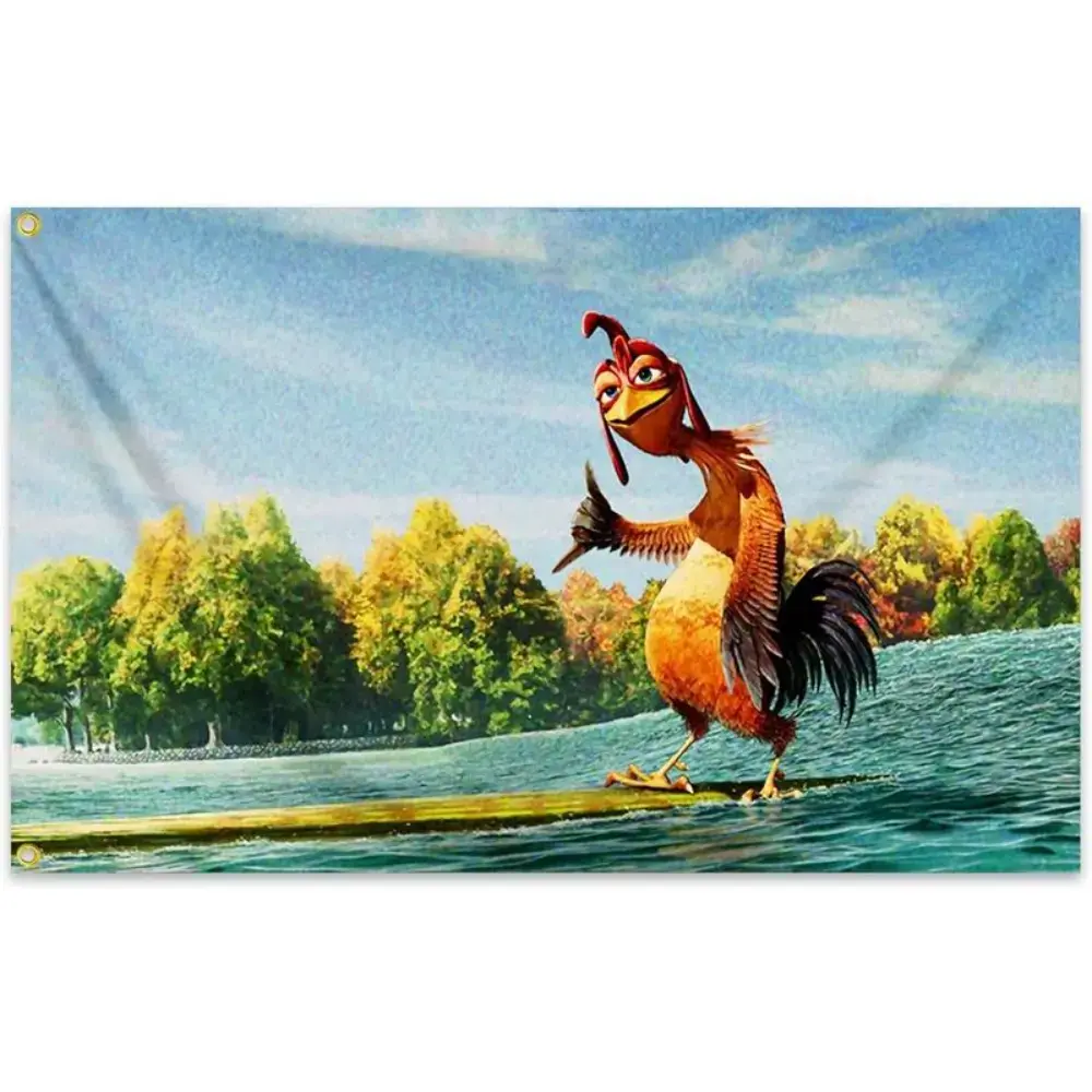 Durable Decorative Tapestry, Sturdy Lightweight Double-Sided Wall Hanging - Painted Chicken Meme & Retro Landscape Print, Home Decor Supplies for Man Cave Decor, 30in×40in-76cm×101cm Living Room Decoration Banner Poster with Storage Accessory, Peach, 30\