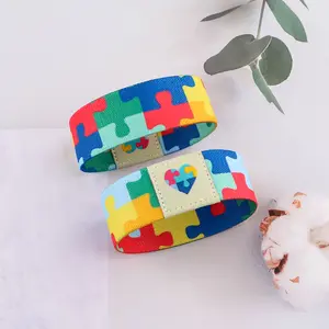 Autism Awareness Puzzle Bracelet For Women Men Elastic Sports Wristband Fashion Bangles Jewelry Nurse Doctor Accessories