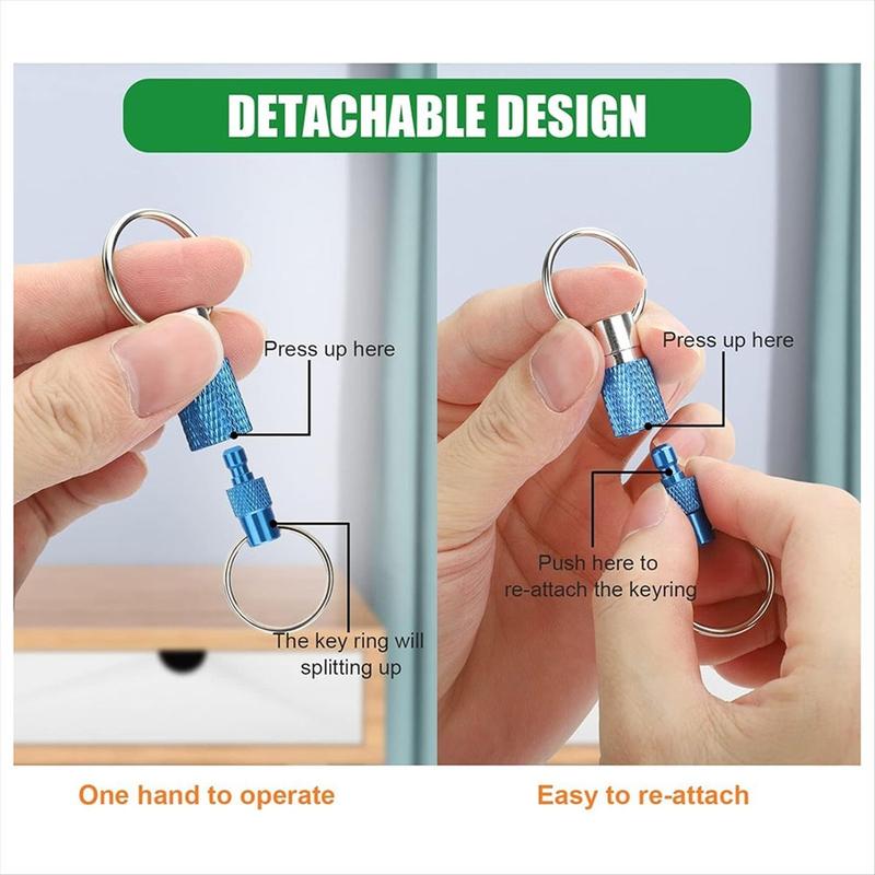 3pcs Quick Release Detachable Keychain, Double Rings Pull Apart Keychain, Spring Split Snap Seperate Keychain for Christmas New Year Home Use