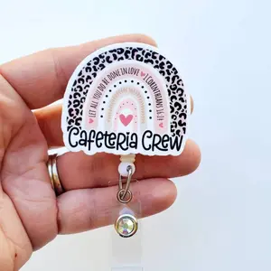 Cafeteria Crew Badge Reel, Retractable Cafeteria Staff ID Holder VYD