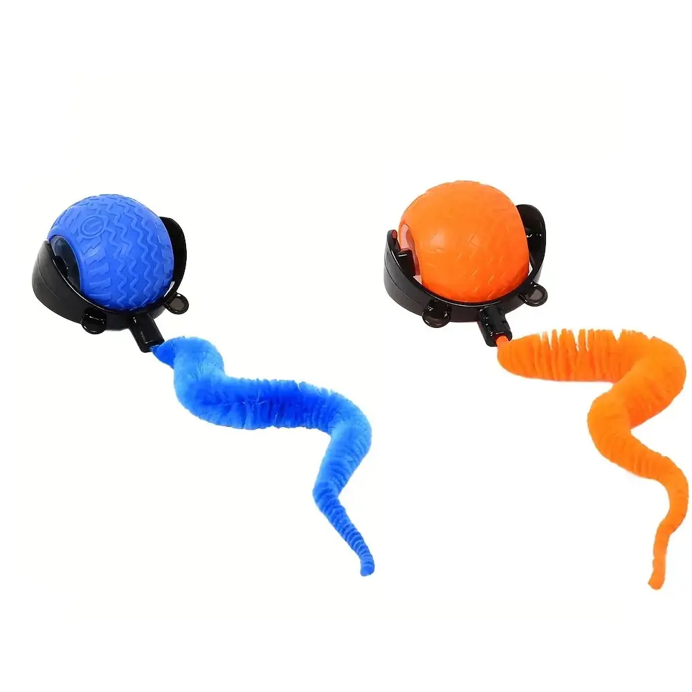 Interactive Cat Teaser Toy - USB Rechargeable Electric Cat Toy Ball with Tail, Automatic Rolling Feature, Smart Mode