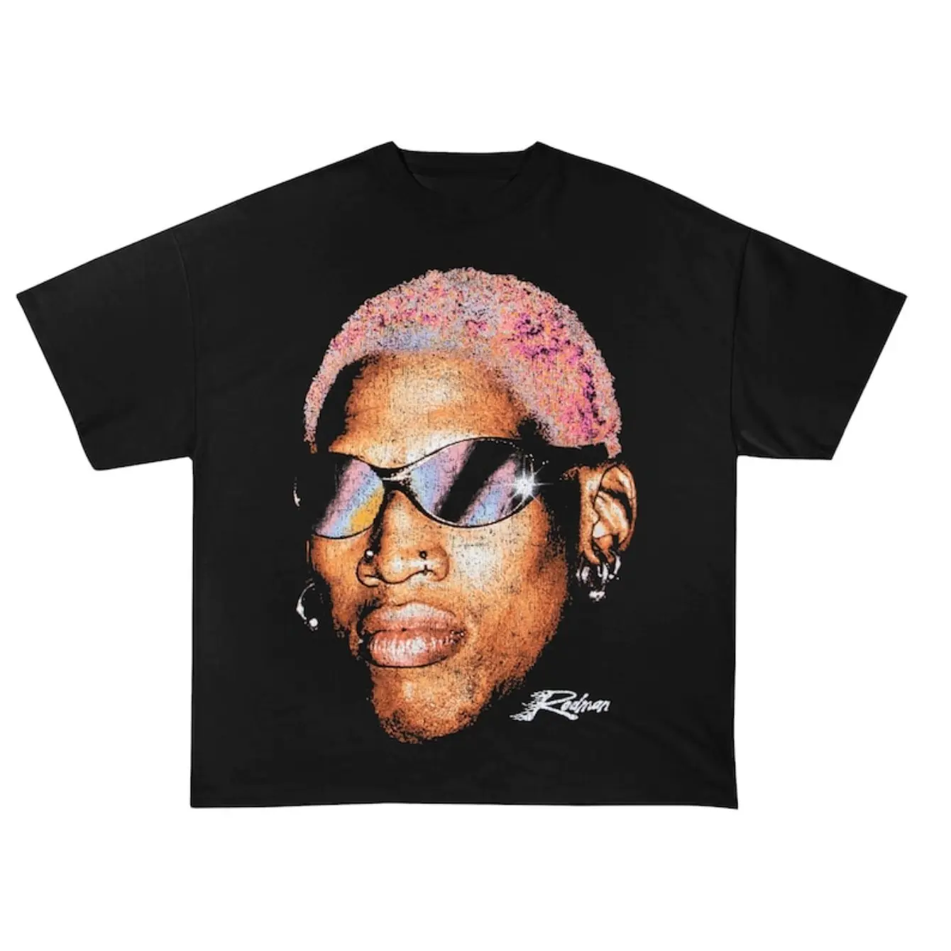 Men's Graphic T-Shirt with Classic Rodman Portrait, Unisex Short-Sleeve Crew Neck in Soft, Breathable Fabric, Graphic Shirts, Shortsleeve, Round Neck, Good Graphic Tees