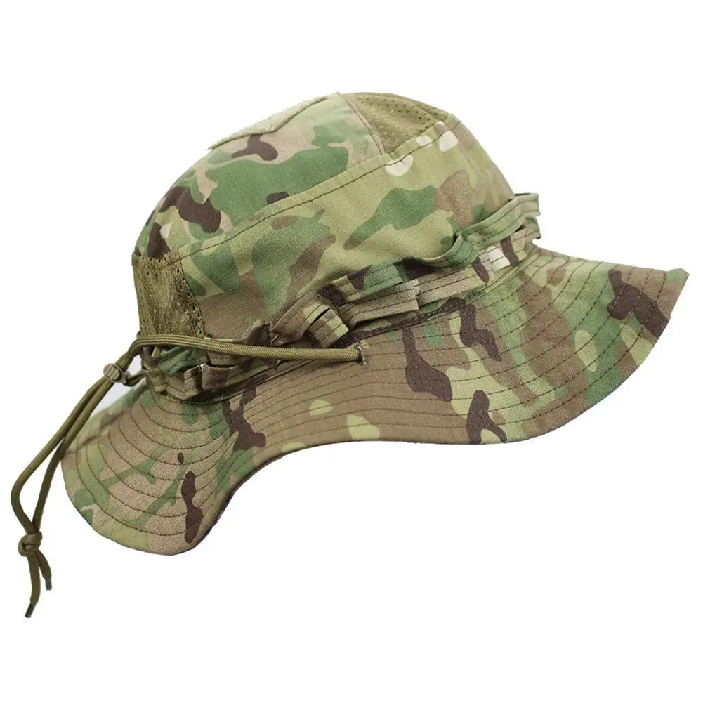 Camouflage Enthusiasts Square Pocket Camo Bonnie Cap US Bucket Benny Hats Fishing Outdoor Hiking Tactical Sun Caps