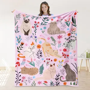 Cats Blanket for Girls Women, Gifts for Cats Lovers, Adult Ultra Soft Kitten Throw Blanket for Bed Room Decor