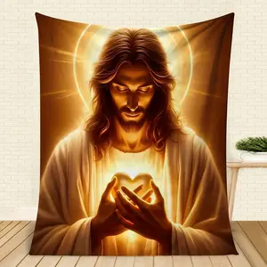 A soft and comfortable gift with inspirational art pieces suitable for all seasons, ideal for home use, camping, and travel |   Inspirational Artwork with Serene Scenery and Sunset Design, Essential for Camping |   Polyester flannel, camping blanket