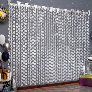 Disco Party Decorations, 2 Pack Disco Ball Photo Booth Props, 3.3x6.6 ft  Foil Fringe Curtains Photo Backdrop for Birthday 70s 80s, Decades, ,   Eve Party Decor