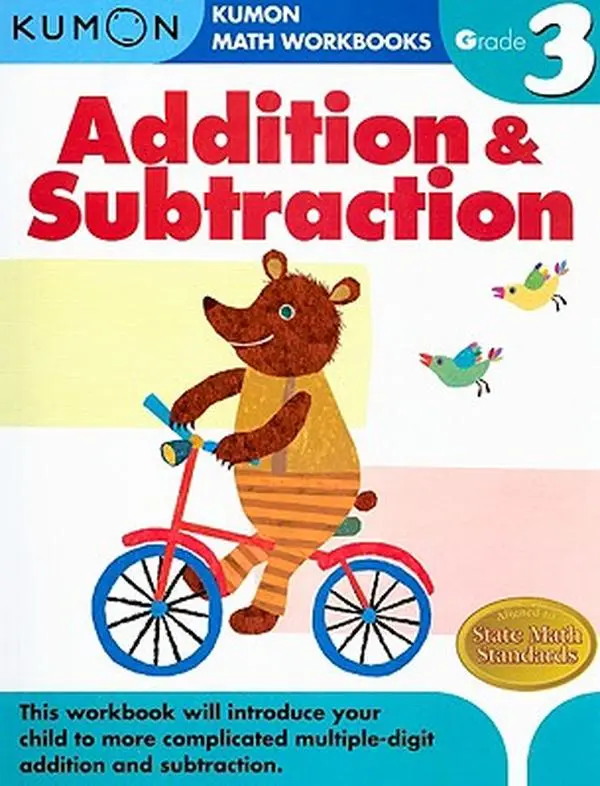 Kumon Grade 3 English Step-by-Step Addition & Subtraction Book, Michiko Tachimoto, Paperback, Safe