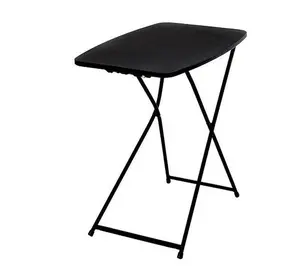26" Adjustable Height Personal Folding Table, Black - Perfect for Home and Office Use