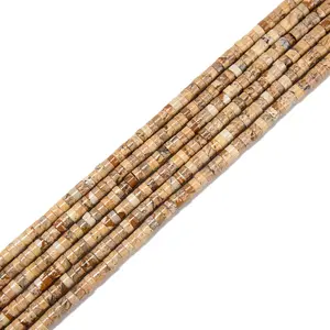 Natural Picture Jasper Heishi Disc Beads Size 2x4mm 15.5'' Strand