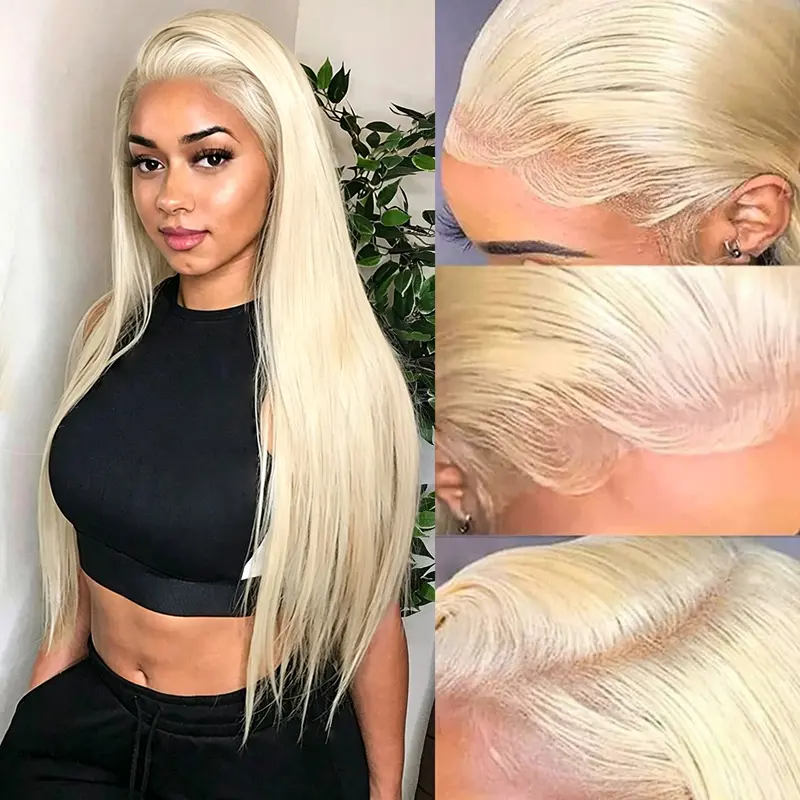 [$119 for 30 inch] 613 13x6 Lace Front Wig Human Hair 30 Inch Straight Blonde Wig Human Hair 613 Transparent Lace Frontal Wigs Human Hair Pre Plucked for Women