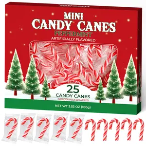 Mini Candy Cane Individually Wrapped 25 Pack - Great For Holiday Gifts, Stocking Fillers, Party Favors & Decorations Candies Snack