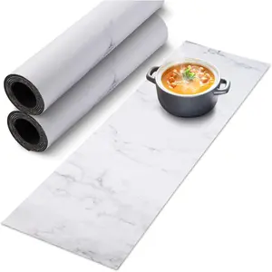 2 Pcs 12 X 40 Inch Trivet Table Runner Hot Plates Mat Heat Resistant Waterproof Decorative Farmhouse Kitchen Table Protector Heat Proof Placemats for Hot Dishes Marble