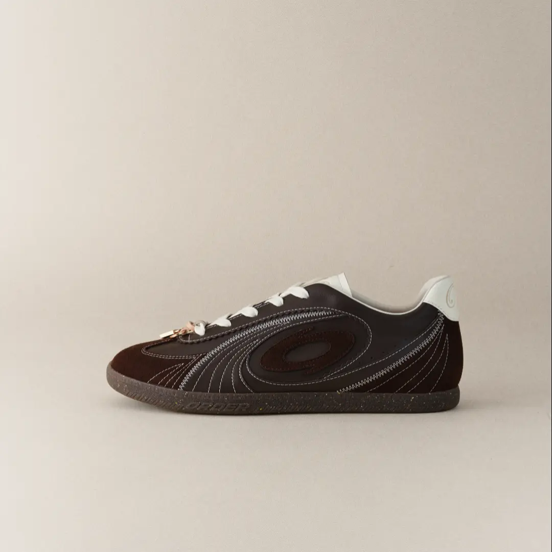 OLD ORDER Turbo Lite Women’s Casual Sneakers, Walnut Brown Retro Low-Top Fashion Shoes, Flat Sole Everyday Sneakers, New 2026