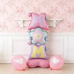 Mother's Day Balloon Decoration, Large Standing Mom Flower Design, Perfect for Holiday Celebrations & Home Decor