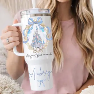 Personalized Castle Tumbler, Theme Park Travel Mug, 40oz