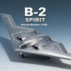 B2 B-2 Stealth and Strategic Bomber Aircraft Metal Military Plane Diecast Model for Collection or Gift,1/200 Scale