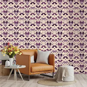 Gothic Butterfly Skull Wallpaper, PVC Material, Peel and Stick, Kitchen/living Room/bedroom Decor, Large Area Wall Transformation