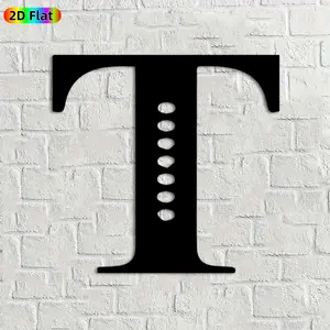 1pc Letter T Metal Wall Art, Stylish Letter T Statue Mural, Ideal Gift for New Year, Christmas, Typography Enthusiasts, Powder-Coated Metal Wall Decor Wall Sculptures, Perfect for Home Wall & Garden Fence, Typography Decor Enthusiasts