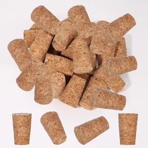 25 Pack  Soft  Corks, Tapered Cork Wooden  Bottle Stopper for  Making Craft, Leakproof,DIY Crafts