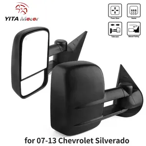 YITAMOTOR Pair Power Heated Tow Mirrors for 2007- 2013 Silverado Sierra 1500 2500HD 3500HD Telescopic Manual Folding