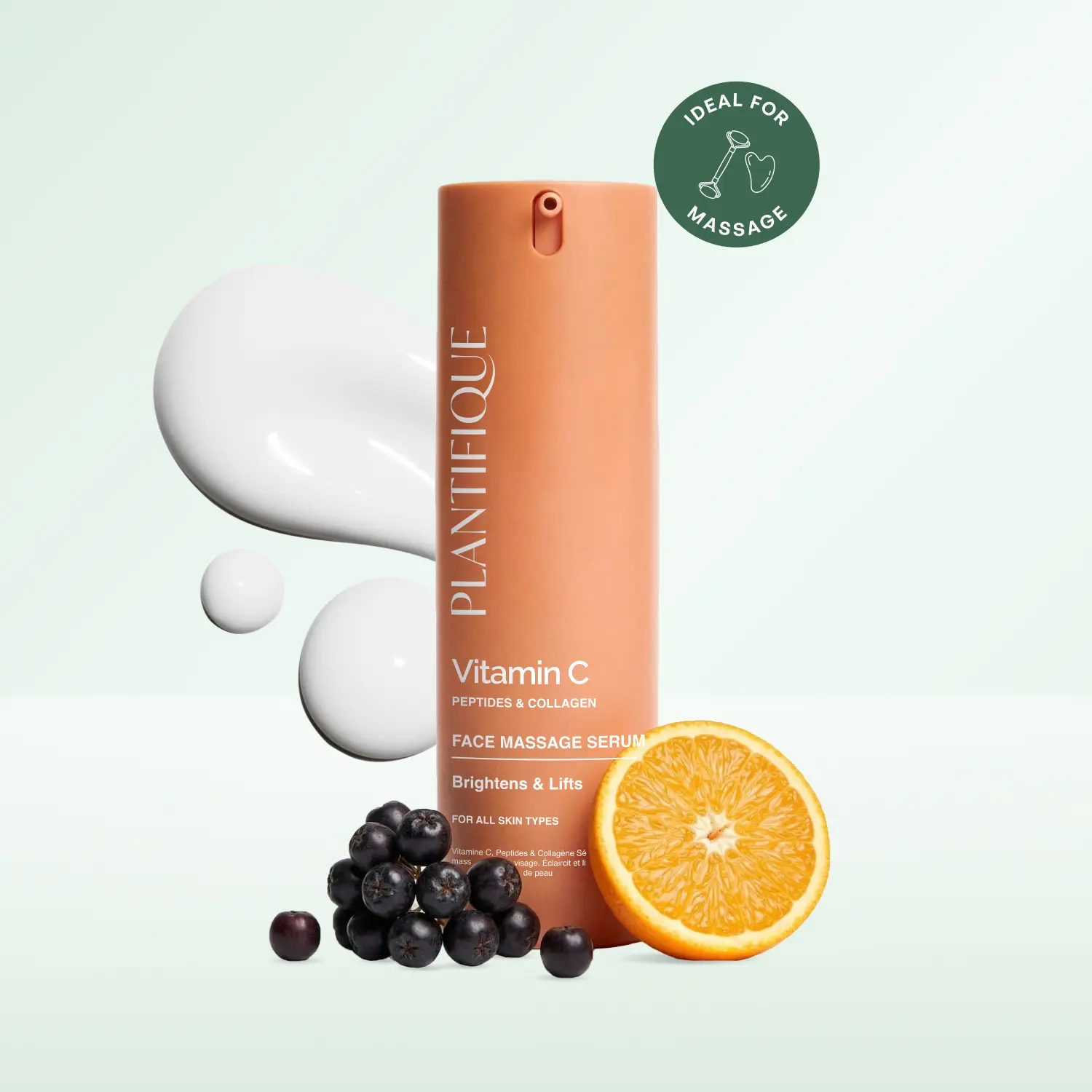 [PLANTIFIQUE Official Shop] Facial Vitamin C Serum - Daily Hydrating Brightening Dark Spot Corrector with Peptides & Collagen, Anti-Aging for Fine Lines & Wrinkles, Skin Repair & Radiance Boost, Korean Skincare, Evening, Plump Skin, Dark Spot Help, Collag