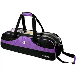 Pyramid Path Slim Triple Tote Bowling Bag (Black/Purple)