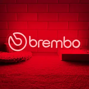 Brembo Car Neon Sign, Christmas Gifts for Dad, LED Garage Lamp Neon Lights for Wall Decor, Man Cave Garage Decor, USB Neon Sign for Auto Room Garage Repair Shop Gifts for Husband