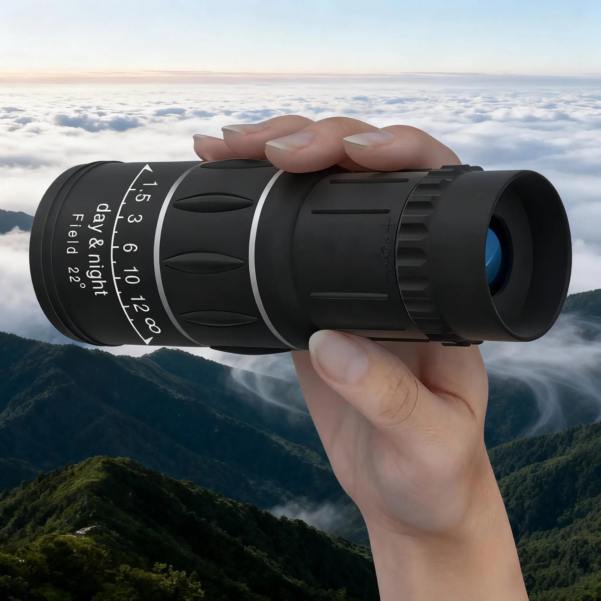 16x52 High-Power Monocular Scope - Optical Zoom, Dual Focus, Long Range, HD Night Outdoor Monocular Telescopes for Hunting & Leisure Activities