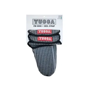 Yucca Premium Fin Socks - Grey Wool with Velcro Heel Pad & Vented Design for All-Day Comfort and Durability