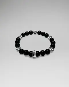 Polished Onyx Beaded Bracelet (8mm)