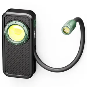 Magnetic Flexible Gooseneck Work Light, Rechargeable Dual LED Mechanic Flashlight with Digital Battery Display, 360° Bendable Inspection Light for Car Repair, HVAC, Emergency, Tool Gift for Men