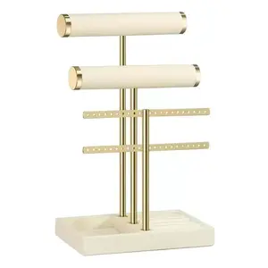 Luxury Jewelry Organizer Rack, Gold and, Multi-Layer Design, Home and Store Use, Fashionable and Practical