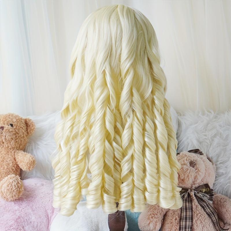24 Inch Long Roman Curl Wig Princess Wig Bangs Black Blonde Coffee Color Elegant Party Cosplay for Adults