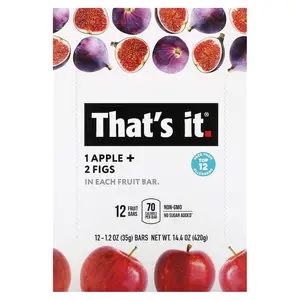 That's It Fruit Bar, Apple + Figs, 12  Bars, 1.2 oz (35 g) Each