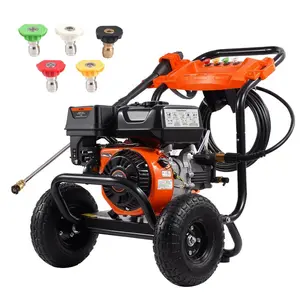 fathersdaygift VEVOR Gas Pressure Washer, 3500 PSI 2.6 GPM, Gas Powered Pressure Washer with Aluminum Pump, Spray Gun and Extension Wand, 5 Nozzle Set, for Cars, Fences, Homes, Driveways, Patios, Furniture, Horizontal
