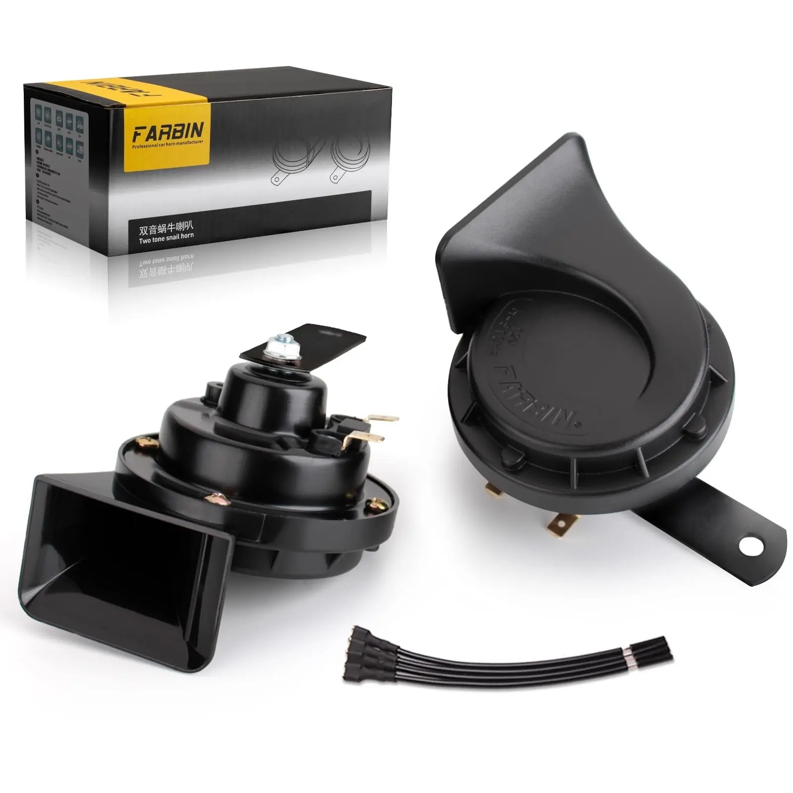 Loud Dual-Tone 12V Waterproof Electric Snail Car Horn