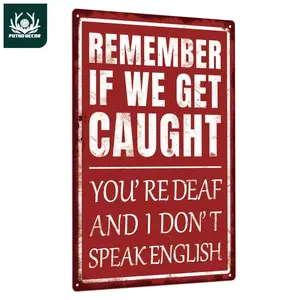Stainless Steel Slogan Graphic Plaque, 1-Count Humorous Sign, Plaque Decorations for Home Living Room Wall Decor
