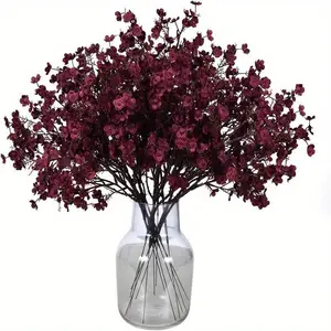 4pcs red artificial eucalyptus bouquet, real touch plastic and silk flowers, suitable for home decoration at weddings and parties