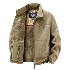 Men's autumn and winter Norwegian fleece, double-sided fleece jacket, graphene thickened thermal stand-up collar jacket unisex