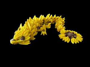 Sunflower dragon flexi statue figurine decoration 3D printed