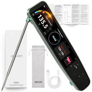 0.5s Instant Read Smart Meat Thermometer Digital, 3.8″ HD Touchscreen with Temp-OS, Professional Kitchen Food Thermometer for Cooking, Grill, BBQ | ±0.5°F, −58–572°F, IP68, USB-C Rechargeable