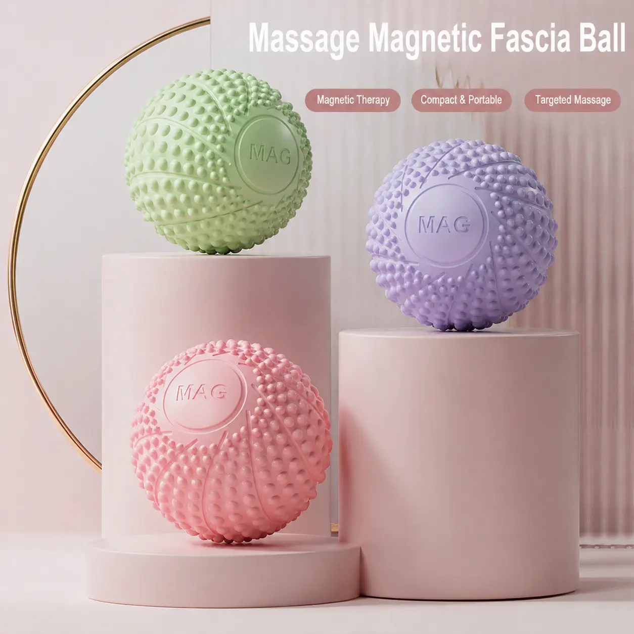 TPE Textured Spiky Massage Ball - Fitness Balance Training Equipment for Hand, Calf Muscle Relaxation, Portable Yoga Recovery Tool for Home, Gym