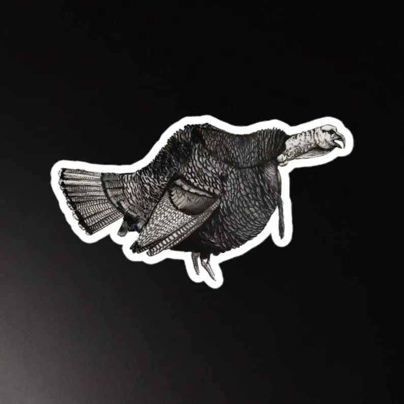 Turkey sticker for outdoorsman decal for truck strutting turkey sticker turkey decal