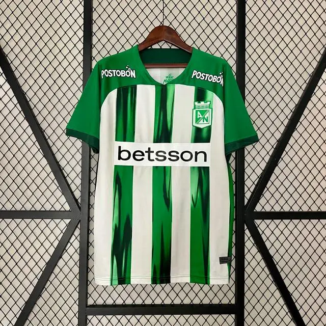Men's Club Football Shirt, Atletico Nacional 24/25 Home Replica Jersey, Liga Mix, Olimpia Jersey, Men's Round Neck V-Style Sportswear, Outdoor Sports,